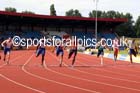 Dwain Chambers (Belgrave) wins from Harry Aikines Aryeetey (Sutton) and Chijindu Ujah (Enfield) 3rd, 100 metres, 2014 Sainsbury's British Championships. Photo: David T. Hewitson/Sports for All Pics